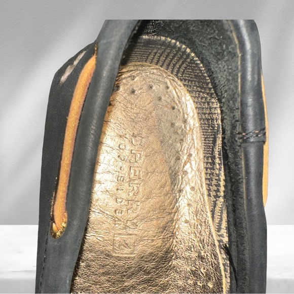 Women’s Dark Navy and Gold Sperry Topsiders 9 - Picture 6 of 7